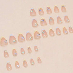 SHEIN 30pcs Simple French Style Mango Blueberry Nail Art Press On Nails Press On Nails - XOXO cosmetics