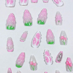 SHEIN 3D Elegant Simple Style Almond Shaped Medium Length Press On Nails Press On Nails - XOXO cosmetics