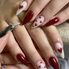 SHEIN 3D Heart-Shaped Almond Shape Press On Nails Press On Nails - XOXO cosmetics