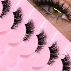 SHEIN 9 Pairs Half Lashes With Clear Band Natural Look Cat Eye Lashes Eyelashes - XOXO cosmetics