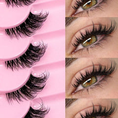 SHEIN 9 Pairs Half Lashes With Clear Band Natural Look Cat Eye Lashes Eyelashes - XOXO cosmetics