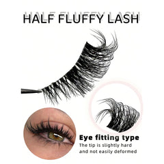 SHEIN 9 Pairs Half Lashes With Clear Band Natural Look Cat Eye Lashes Eyelashes - XOXO cosmetics