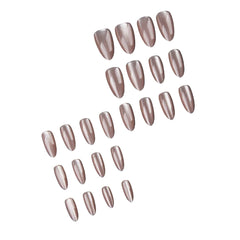 SHEIN Classic Cinnamon Nude Color Sparkle Almond Shaped Press On Nails Press On Nails - XOXO cosmetics