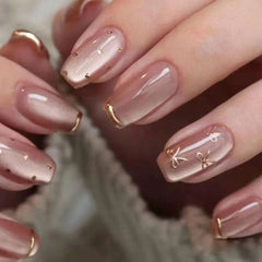 SHEIN Elegant And Minimalist Coffin-Shaped Press On Nails Press On Nails - XOXO cosmetics