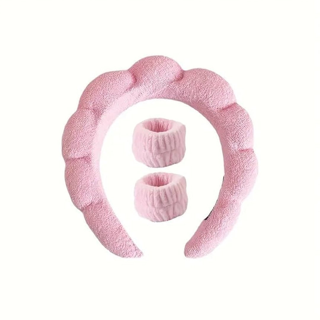 SHEIN Face Washing Headband + 2 Face Washing Wrist Straps Set Skin Tools - XOXO cosmetics