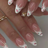 SHEIN Flowers Designs Chic Medium Almond Press On Nails Press On Nails - XOXO cosmetics
