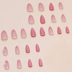 SHEIN French Style Pink Cat Eye & Small Flower Press On Nails Press On Nails - XOXO cosmetics