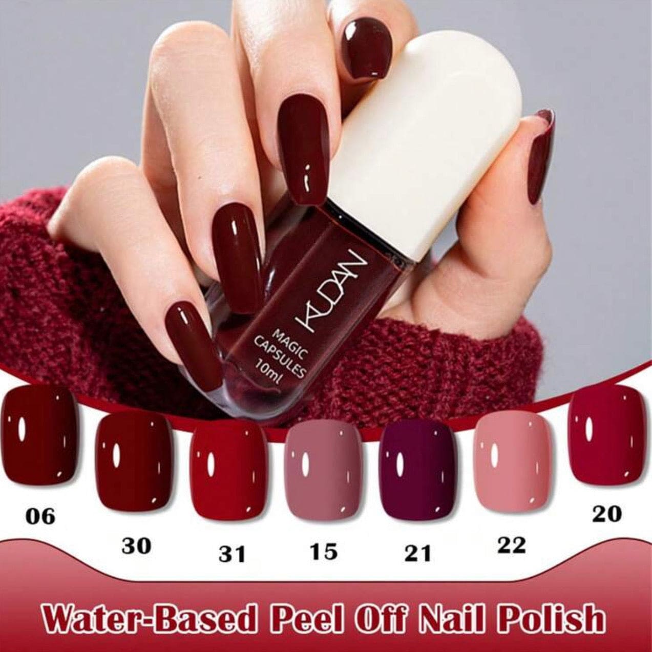 SHEIN - KUDAN Star River Dream Peelable Nail Polish Red Style Nail Polish - XOXO cosmetics