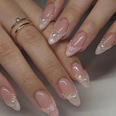 SHEIN Pearl Flower Cute French Style Press On Nails Press On Nails - XOXO cosmetics