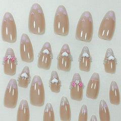 SHEIN Pearl Flower Cute French Style Press On Nails Press On Nails - XOXO cosmetics