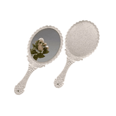 SHEIN Retro Pattern Handheld Mirror Makeup Tools - XOXO cosmetics