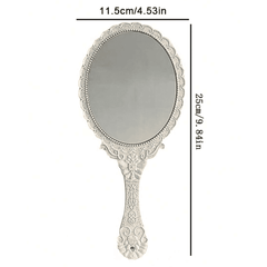 SHEIN Retro Pattern Handheld Mirror Makeup Tools - XOXO cosmetics