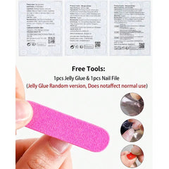 SHEIN Short Oval 24Pcs Flower Nails Blue Bow Press On Nails Press On Nails - XOXO cosmetics