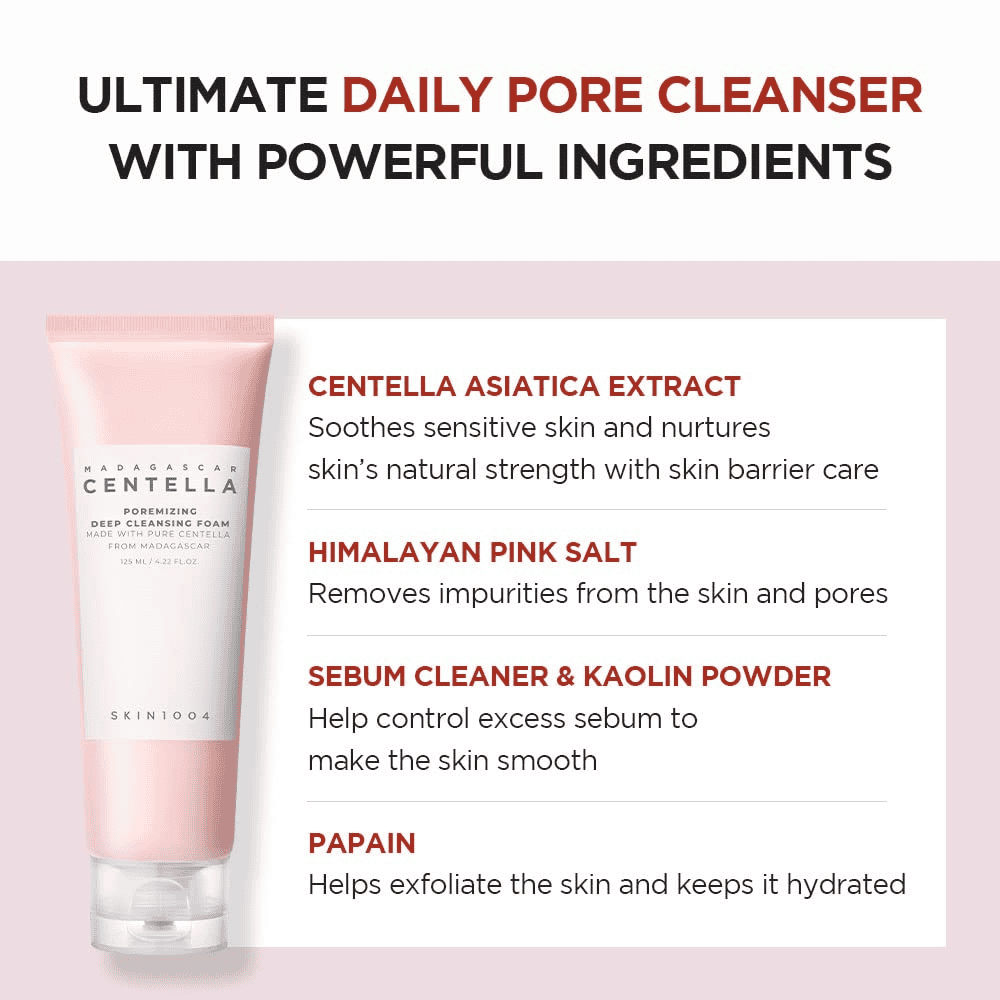 SKIN1004 Centella Madagascar Poremizing Deep Cleansing Foam - 125ml facial cleanser - XOXO cosmetics