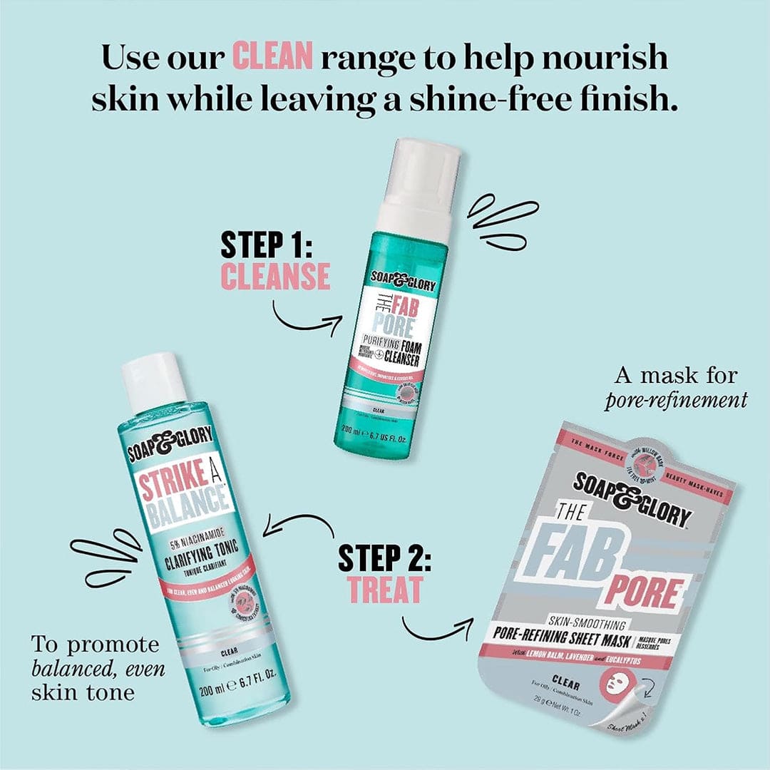 Soap & Glory Strike a Balance Niacinamide Clarifying Tonic - 200ml Toner - XOXO cosmetics