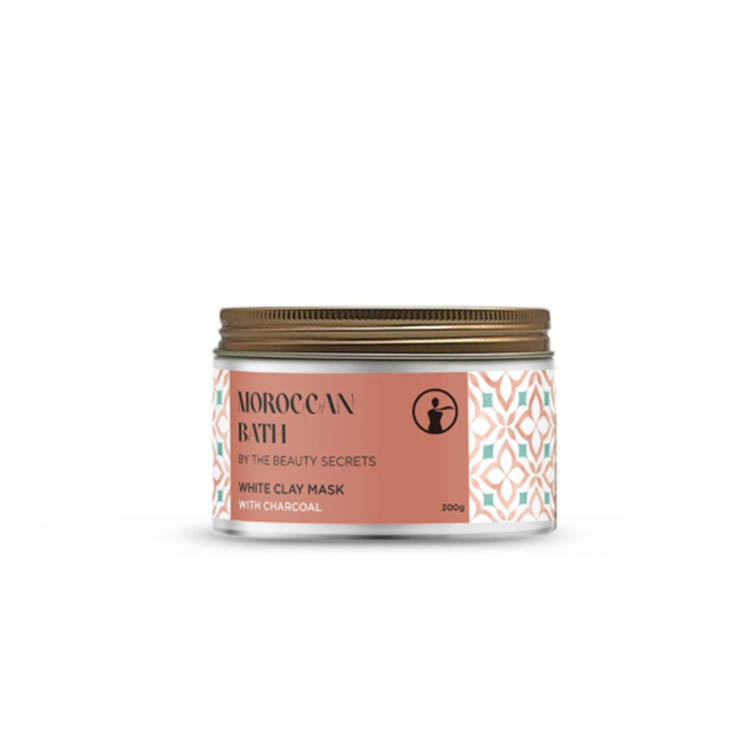 The Beauty Secret Moroccan Bath - White Clay Mask With Characoal - 300g Face Mask - XOXO cosmetics