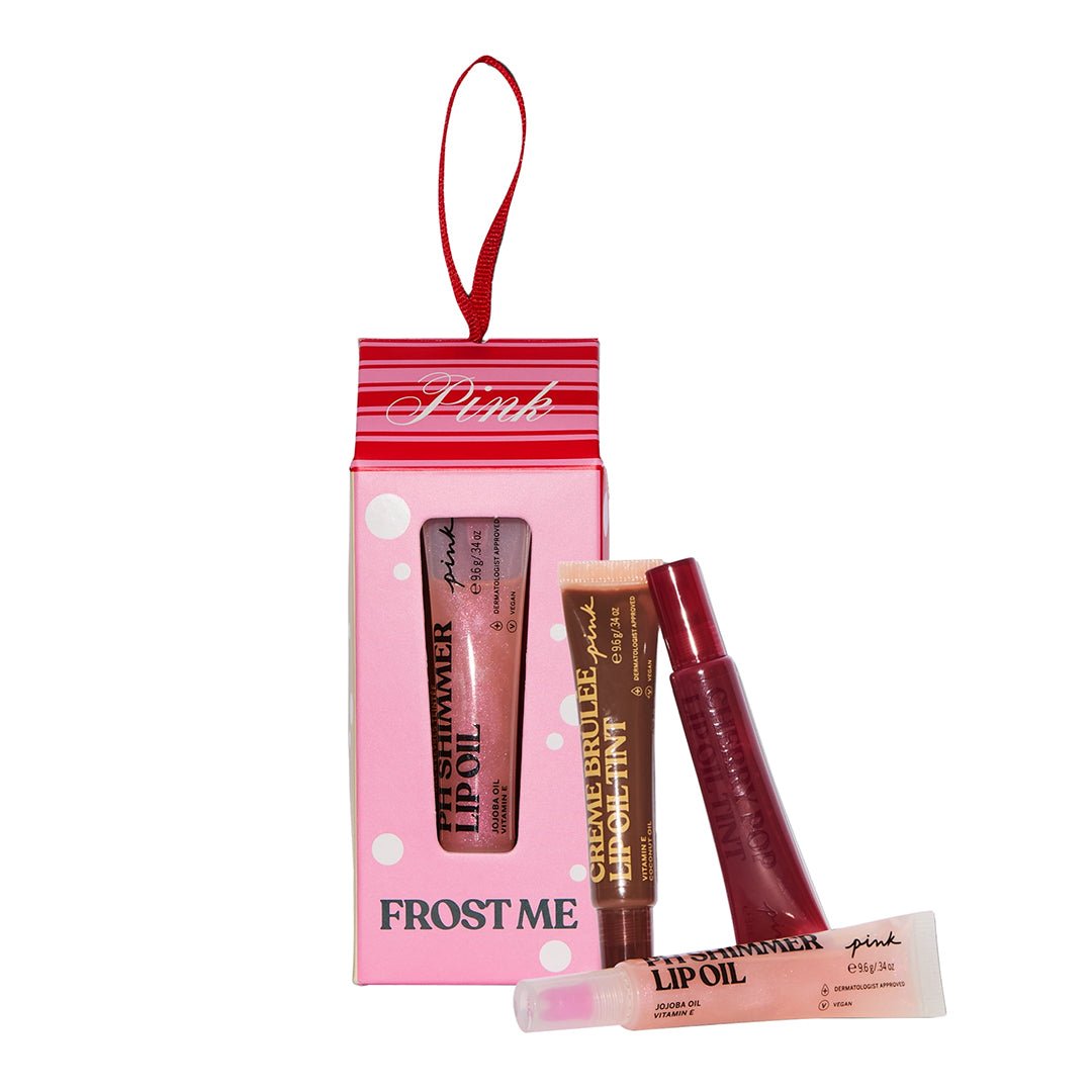 Victoria's Secret PINK Holiday Lip Oils - 3x9.6g Gift Set - XOXO cosmetics