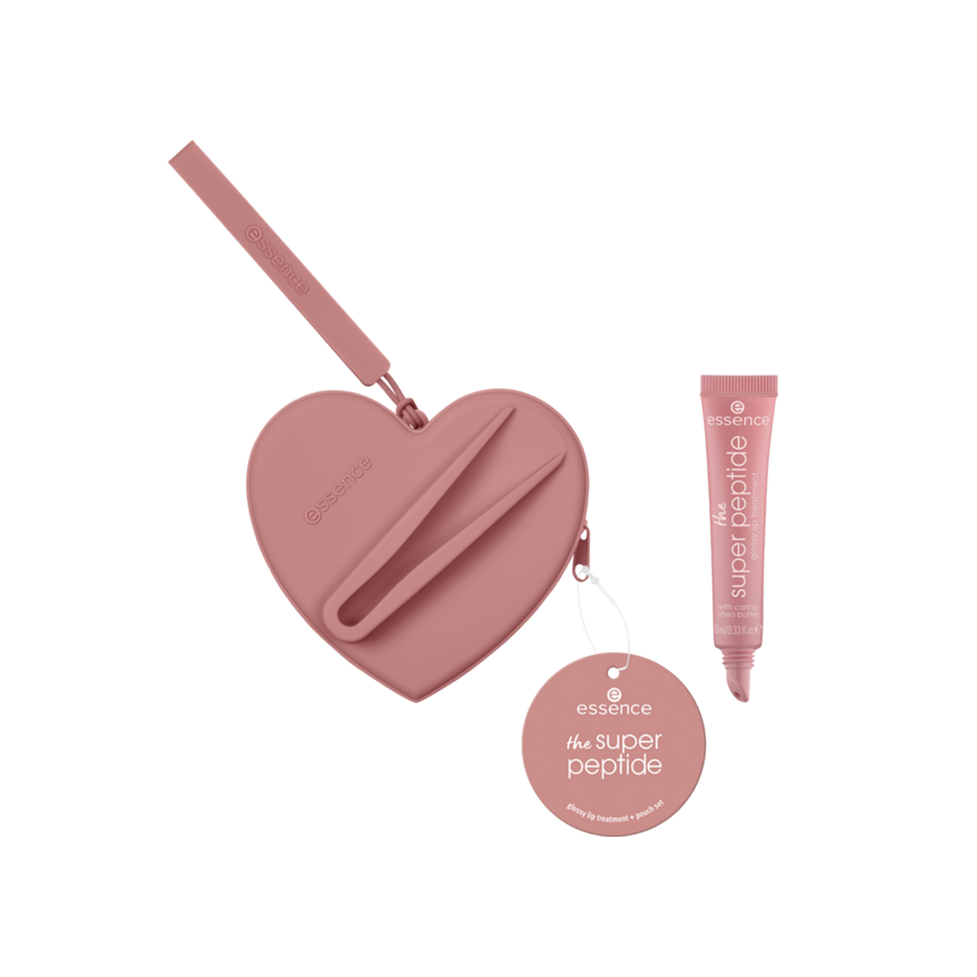 Essence The Super Peptide Glossy Lip Treatment + Pouch !Set - 01 All Toffee'd Up
