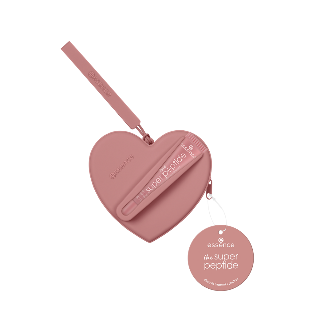 Essence The Super Peptide Glossy Lip Treatment + Pouch !Set - 01 All Toffee'd Up