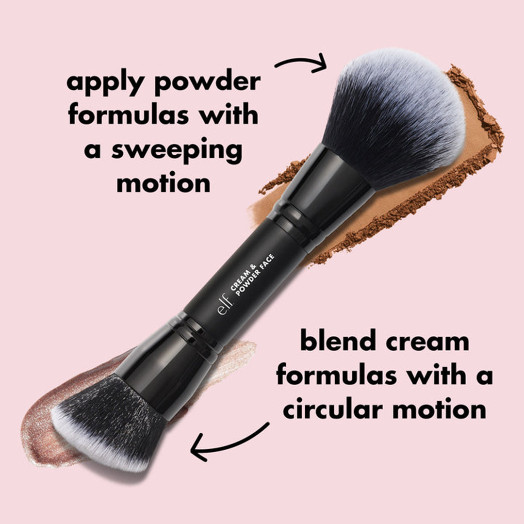 elf Dual-Ended Cream + Powder Brush
