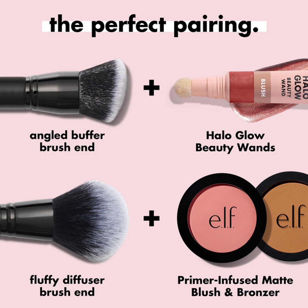 elf Dual-Ended Cream + Powder Brush