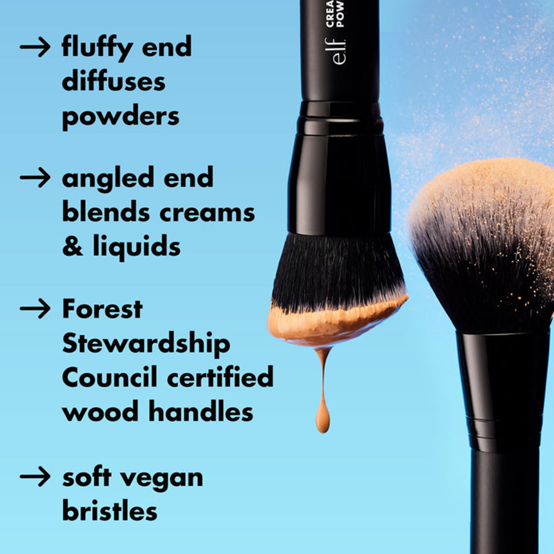 elf Dual-Ended Cream + Powder Brush