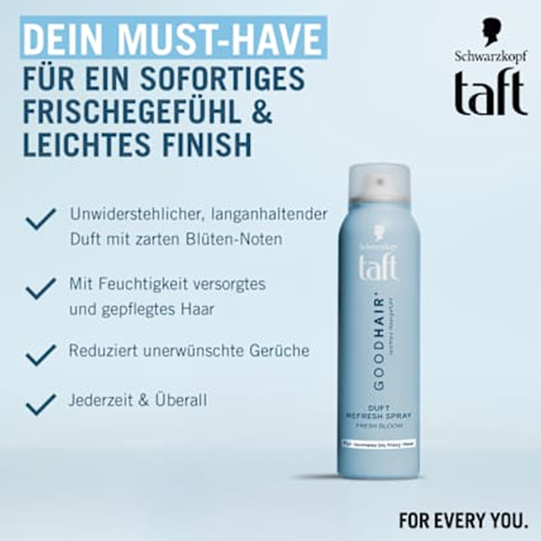 Schwarzkopf Gliss Taft Good Hair+ Duft Refresh Spray - Fresh Bloom - 150ml