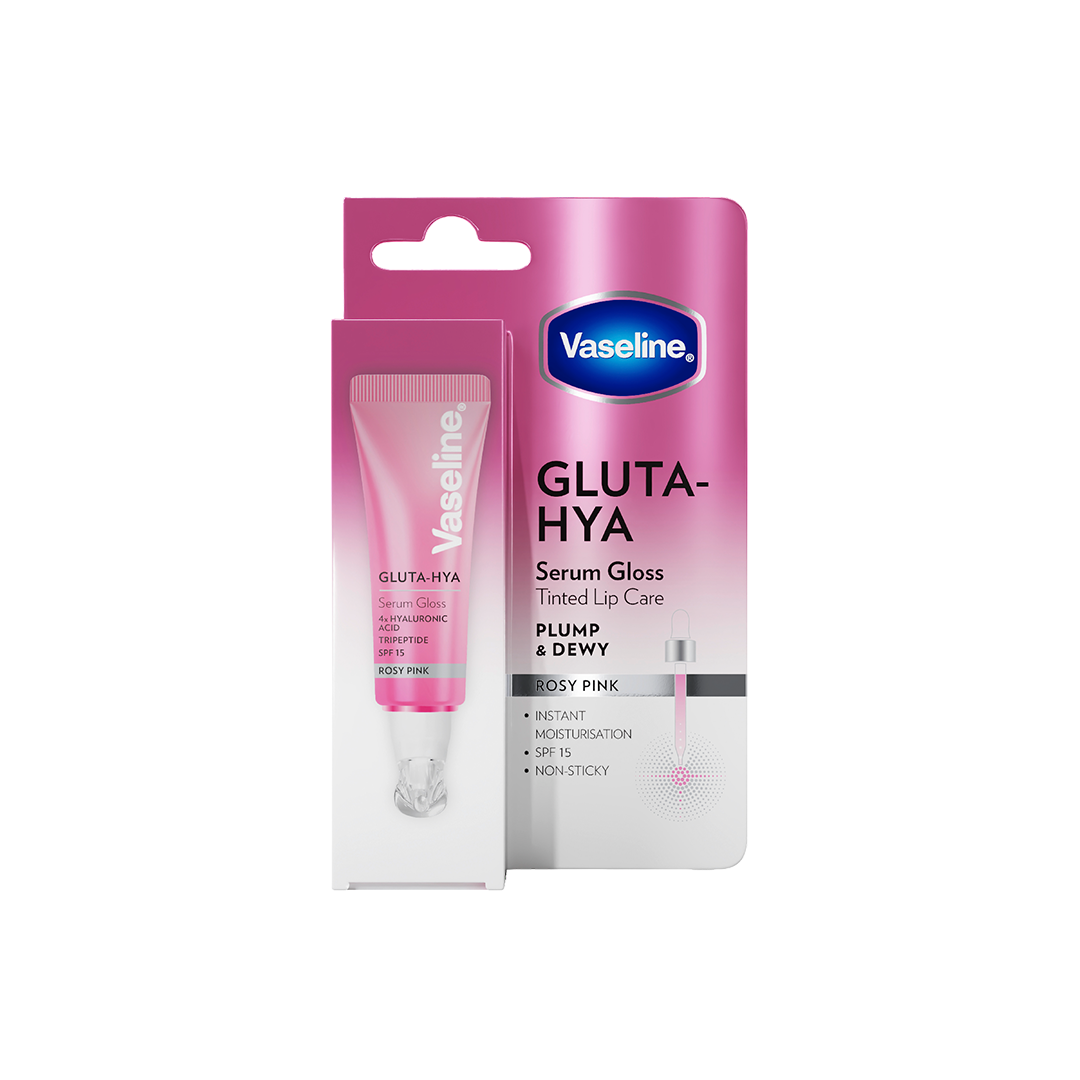 Vaseline Gluta-Hya Lip Serum Gloss - Rosy Pink - 10ml