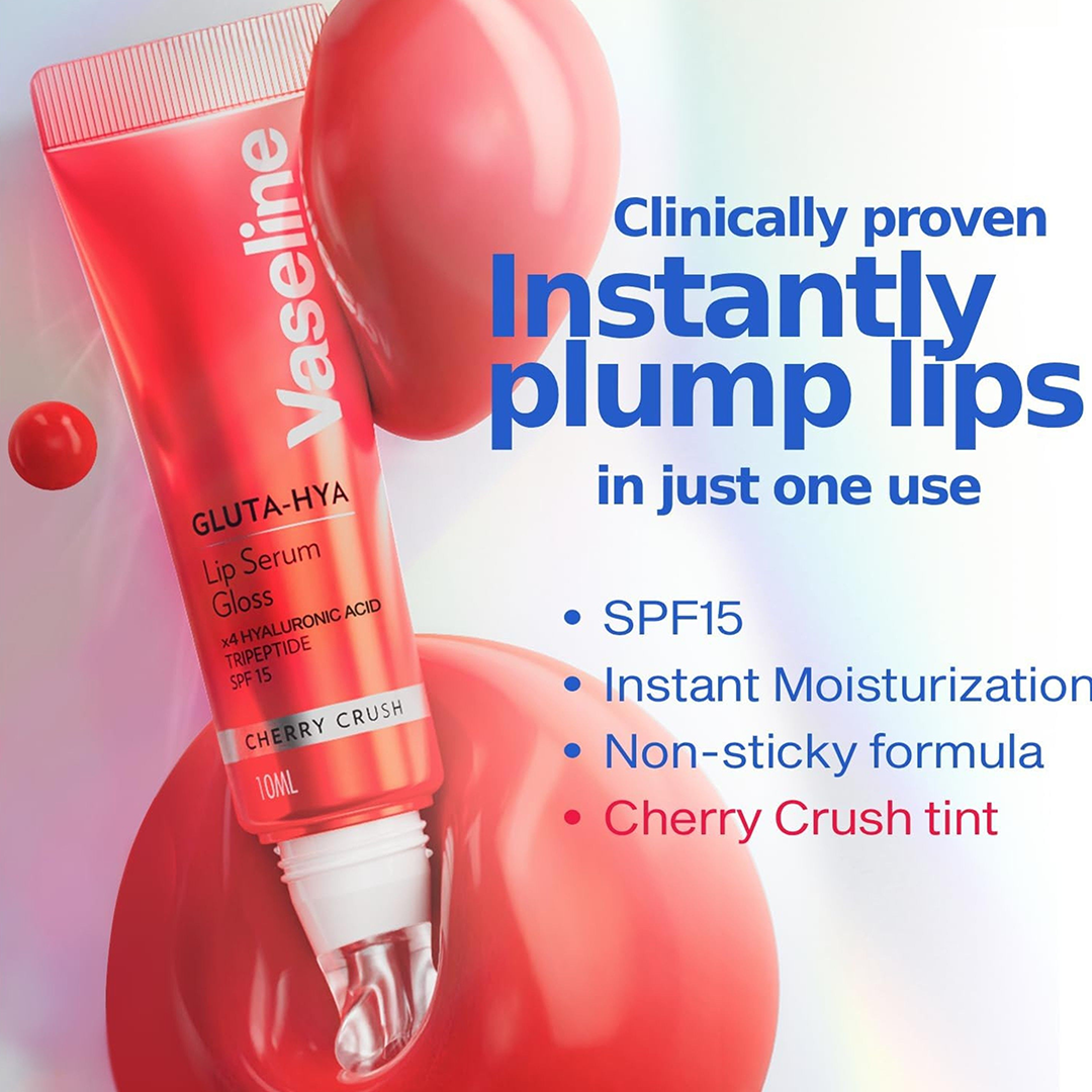 Vaseline Gluta-Hya Lip Serum Gloss - Cherry Crush - 10ml