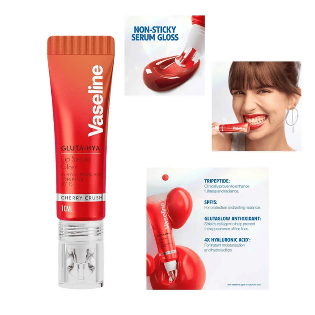 Vaseline Gluta-Hya Lip Serum Gloss - Cherry Crush - 10ml