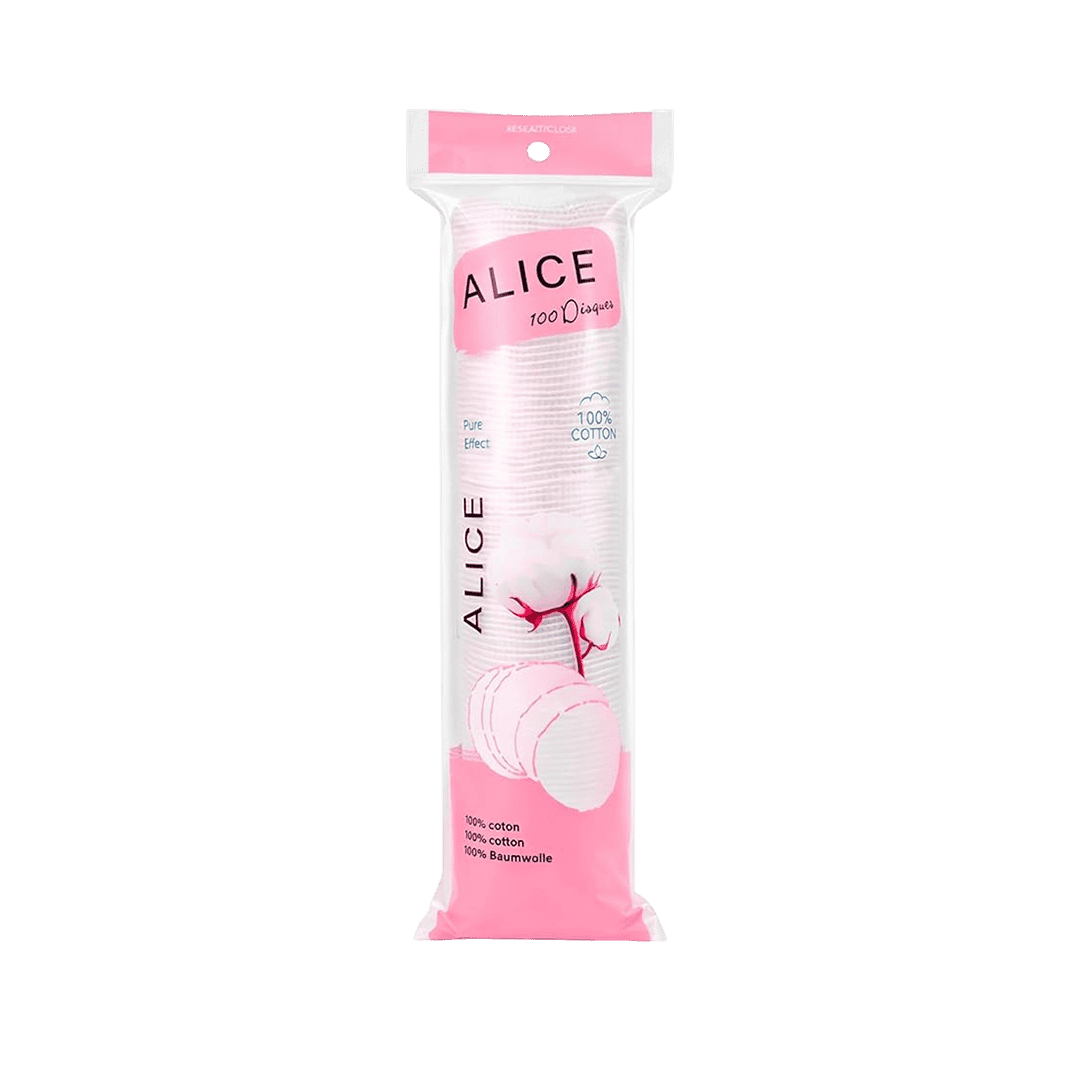 Alice Makeup Remover Cotton Pads 100pcs - Pink Makeup Tools - XOXO cosmetics