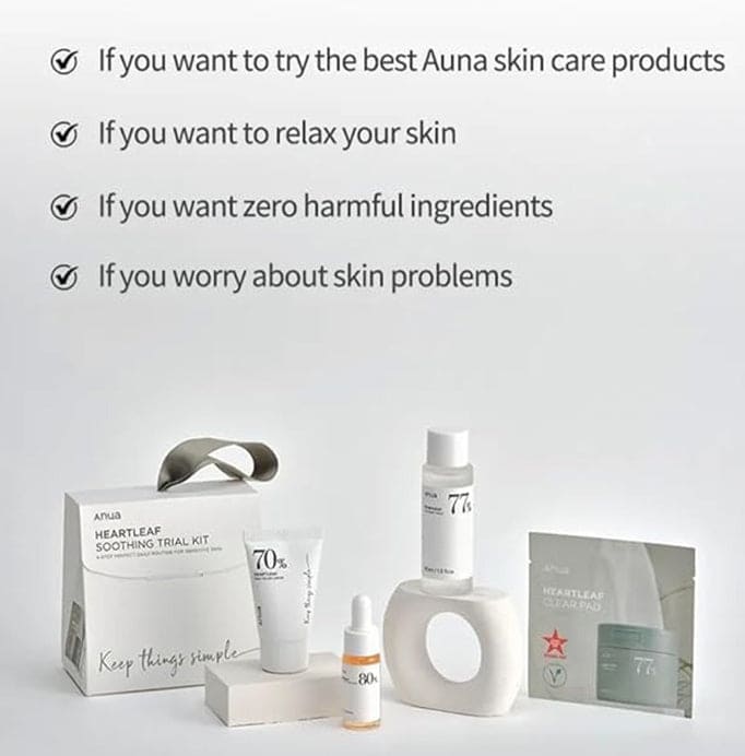 Anua Heartleaf Soothing Trial Kit Skin Care Set - XOXO cosmetics