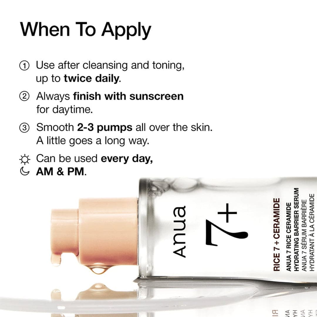 Anua Rice Ceramide 7 Hydrating Barrier Serum - 50ml Face Serum - XOXO cosmetics