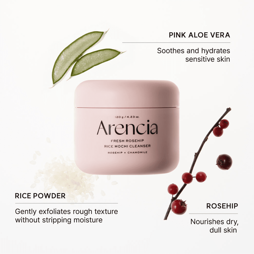 Arencia Fresh Rosehip Rice Mochi Cleanser - 120g Cleanser - XOXO cosmetics