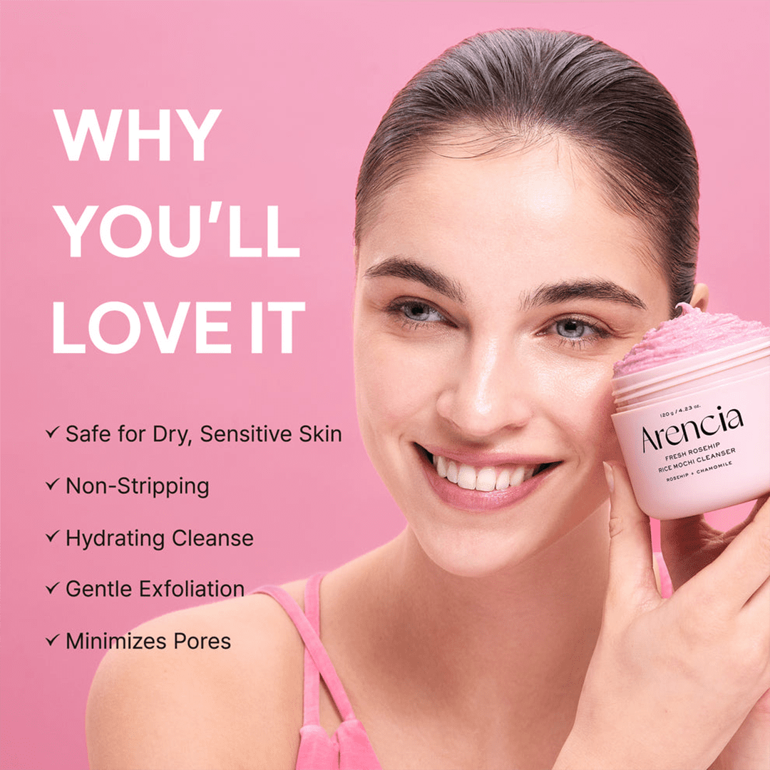 Arencia Fresh Rosehip Rice Mochi Cleanser - 120g Cleanser - XOXO cosmetics