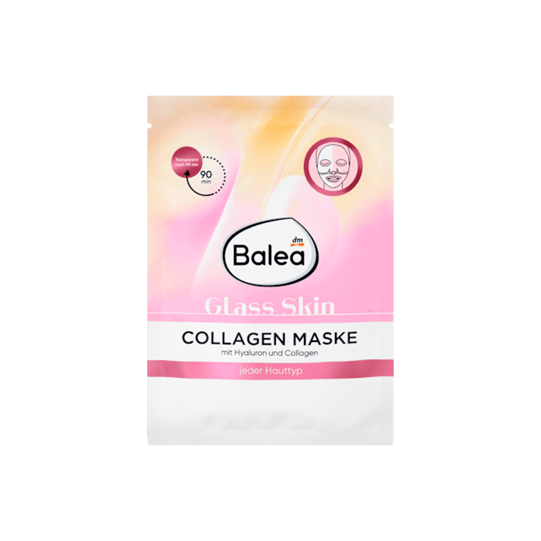 Balea Glass Skin Collagen Sheet Mask Face Mask - XOXO cosmetics