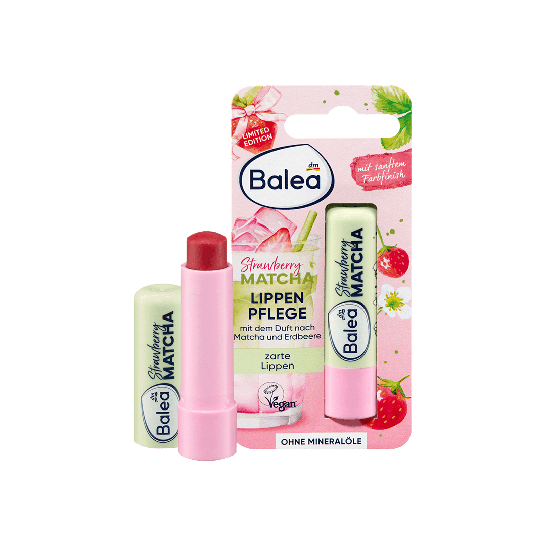 Balea Strawberry Matcha Lip Balm Limited Edition Lip Balm - XOXO cosmetics
