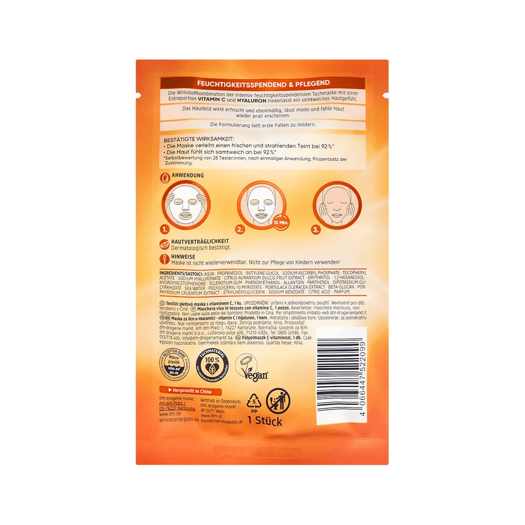 Balea Vitamin C Sheet Mask Face Mask - XOXO cosmetics