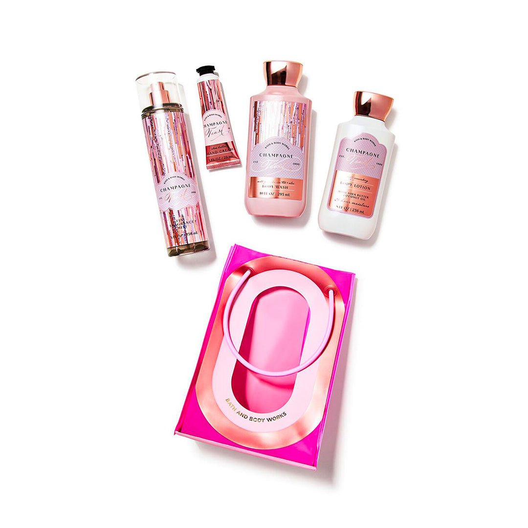 Bath & Body Works Champagne Toast Gift Bag Set - Gulf Edition Gift Set - XOXO cosmetics
