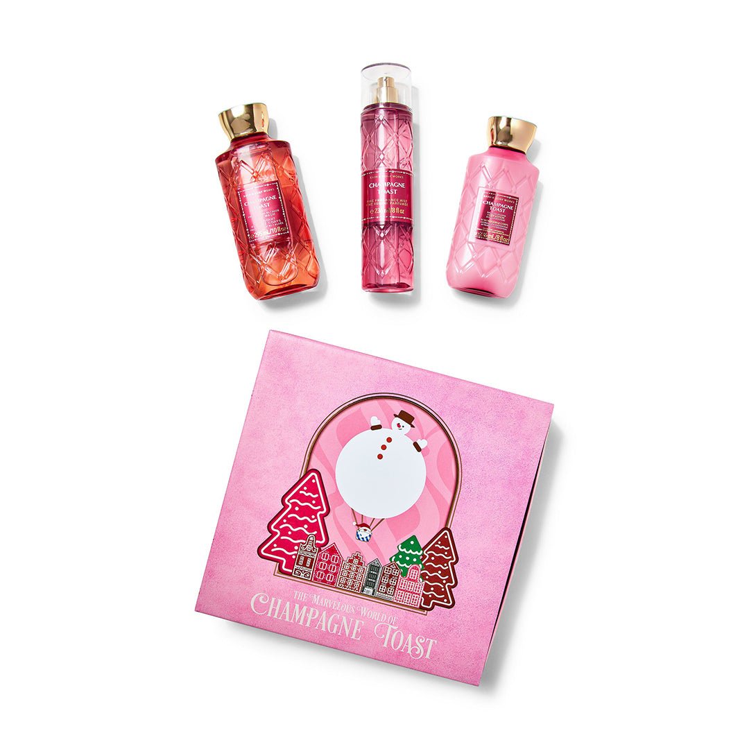 Bath & Body Works Champagne Toast Gift Box - Gulf Edition Gift Set - XOXO cosmetics