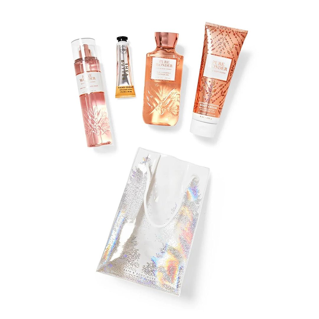 Bath & Body Works Pure Wonder Gift Bag Set - GulfEdition Gift Set - XOXO cosmetics