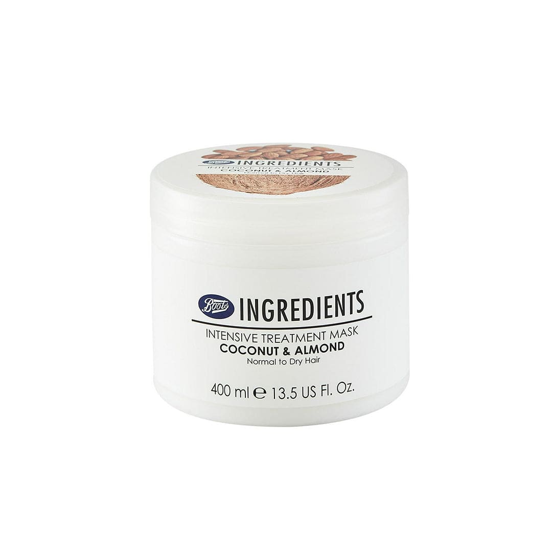 Boots Ingredients Intensive Hair Treatment Mask Coconut & Almond Hair Mask - XOXO cosmetics