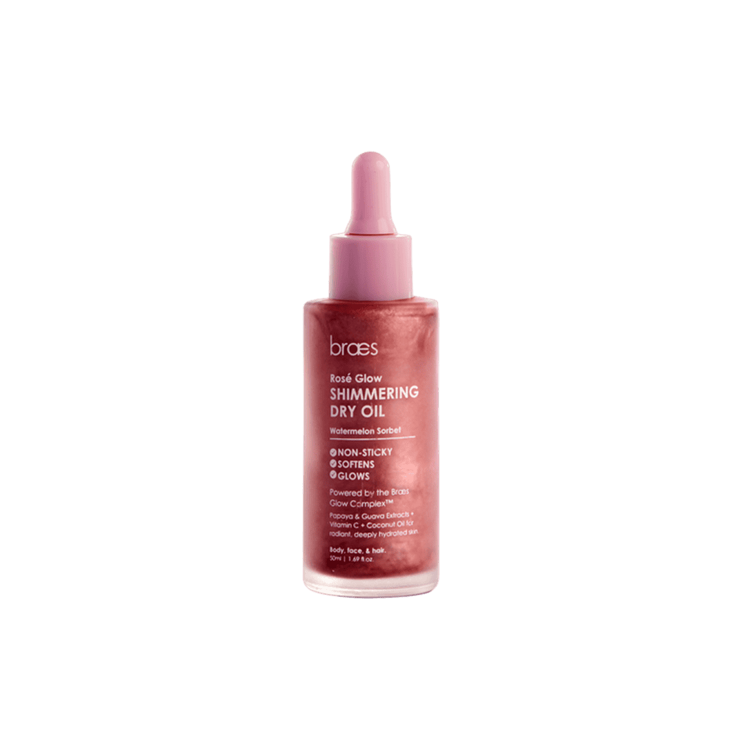 Braes Rose Glow Shimmering Dry Oil - 50ml Body Oil - XOXO cosmetics