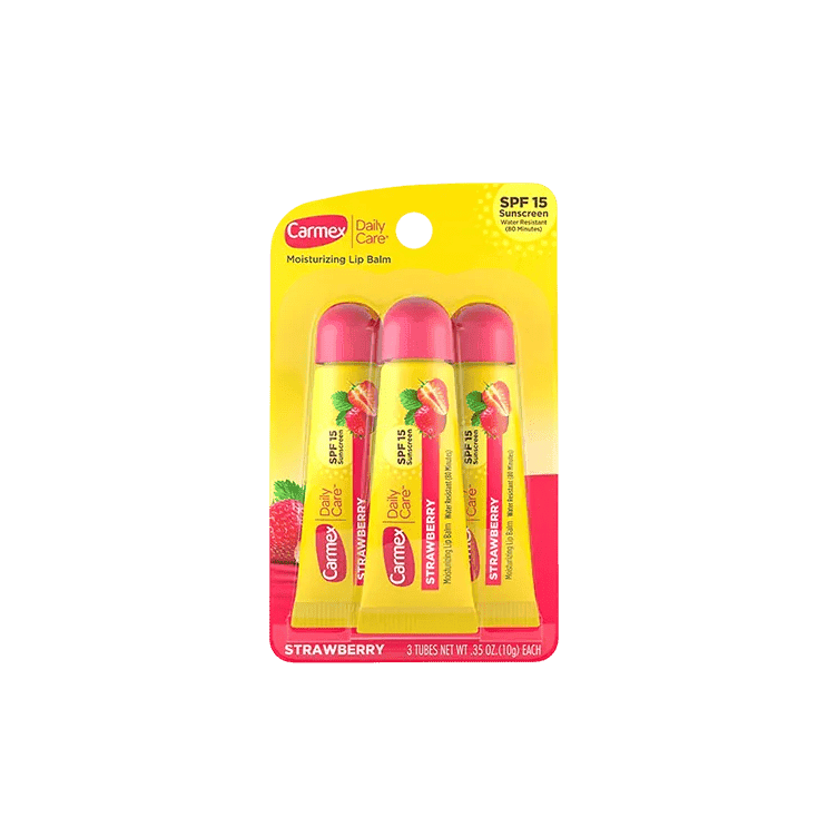 Carmex Daily Care Moisturizing Lip Balm - Strawberry 3 Tubes Lip Balm - XOXO cosmetics