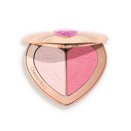 Charlotte Tilbury Beauty Soulmates Face Palette - Pillow Talk Blush - XOXO cosmetics