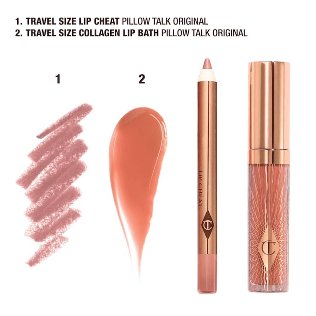 Charlotte Tilbury Mini Pillow Talk Glossy Lip Duo - Original Lip Kit - XOXO cosmetics