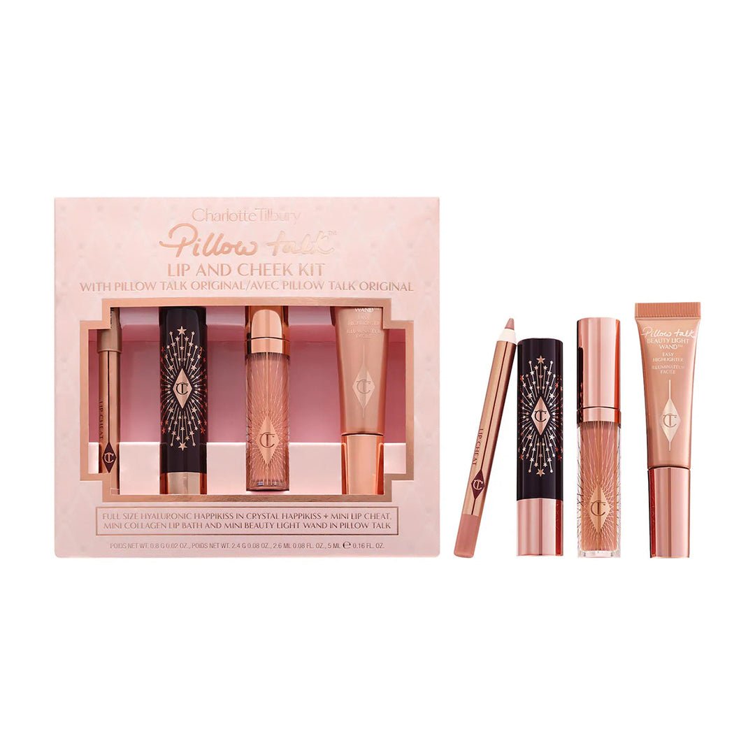 Charlotte Tilbury Pillow Talk Iconic Lip And Cheek Kit - Pillow Talk Original Makeup Set - XOXO cosmetics