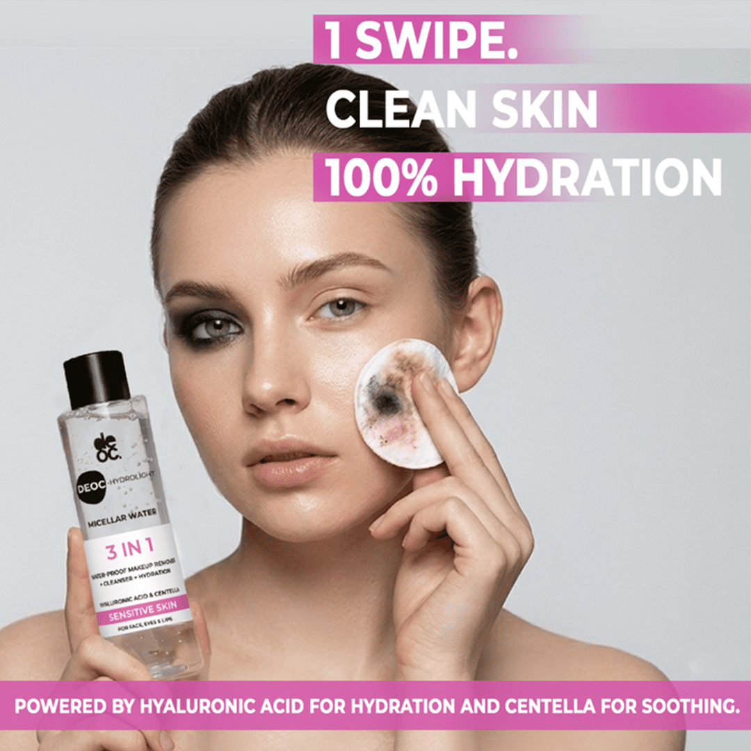 DEOC Hydrolight 3-in-1 Micellar Water- 120ml Makeup Remover - XOXO cosmetics