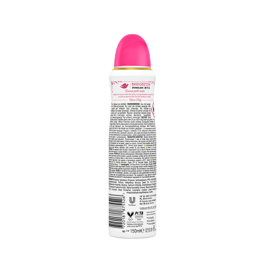 Dove X Bridgerton Raspberry Rendezvous Deodorant Spray Deodorant - XOXO cosmetics