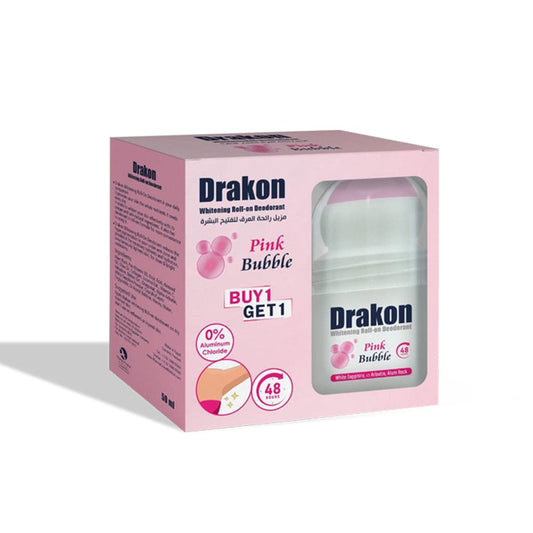 Drakon Whitening Roll-On Deodorant - Pink Bubble 1+1 Free Deodorant - XOXO cosmetics